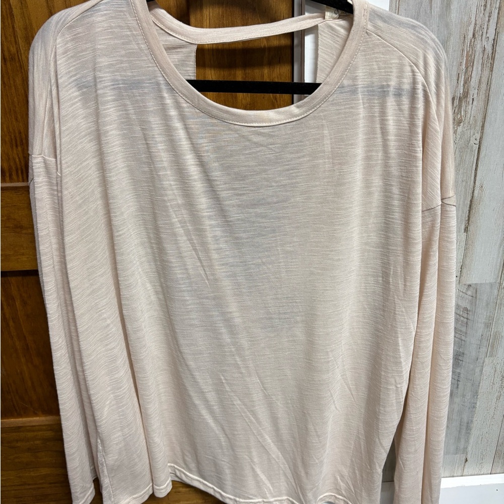 Listicle Cream Long Sleeve Top